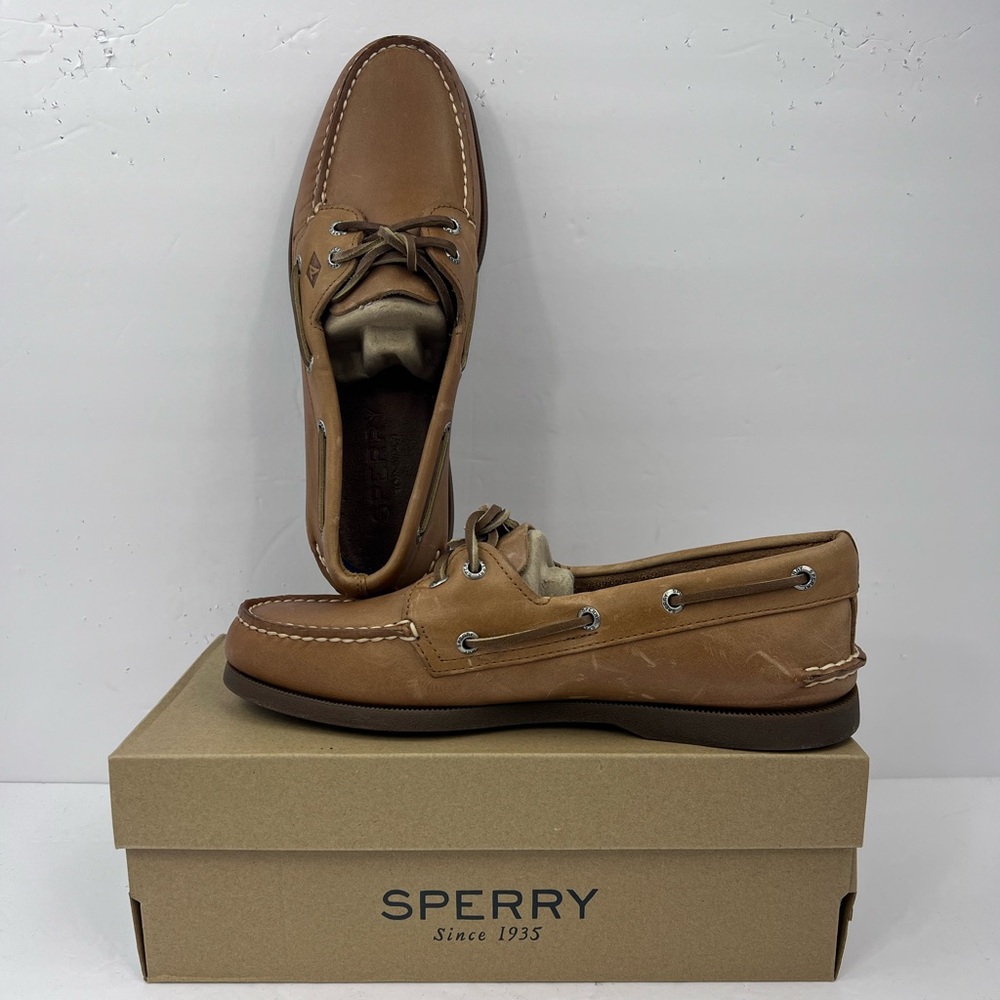 SPERRY TOP SIDER, MEN’S 8.5, EUROPE 41.5, CAMEL COLOR, ANTI SLIP BOAT SHOES
